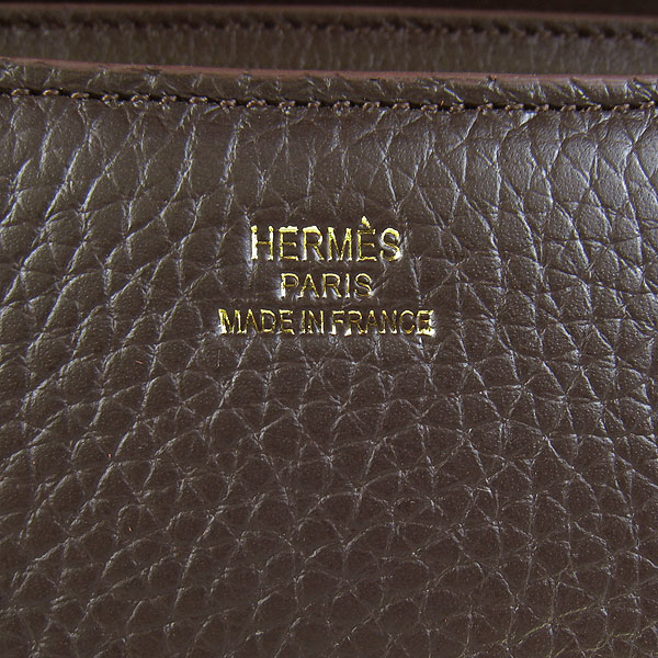 7A Hermes Constance Togo Leather Single Bag Dark Coffee Gold Hardware H020